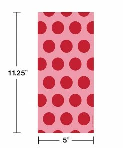 Creative Converting Solid Color Tableware Classic Red Polka Dot Favor Bags, 20 Ct