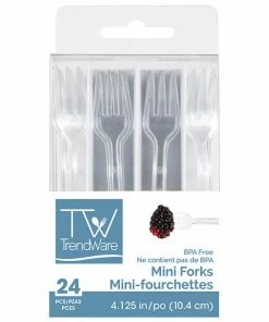 Creative Converting Clear Mini Appetizer Forks, 24 Ct Solid Color Tableware