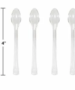 Creative Converting Solid Color Tableware Clear Mini Appetizer Spoons, 24 Ct