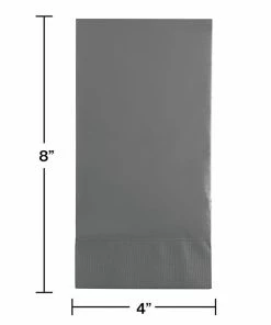 Creative Converting Solid Color Tableware Glamour Gray Guest Towel, 3 Ply, 16 Ct