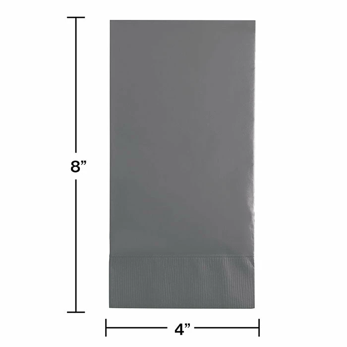Creative Converting Solid Color Tableware Glamour Gray Guest Towel, 3 Ply, 16 Ct