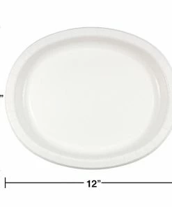 Creative Converting White Oval Platter 10" X 12", 8 Ct