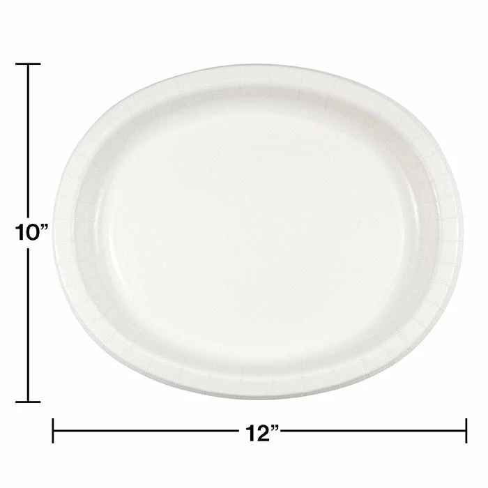 Creative Converting White Oval Platter 10" X 12", 8 Ct