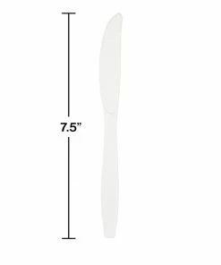 Creative Converting White Premium Plastic Knives, 24 Ct Solid Color Tableware
