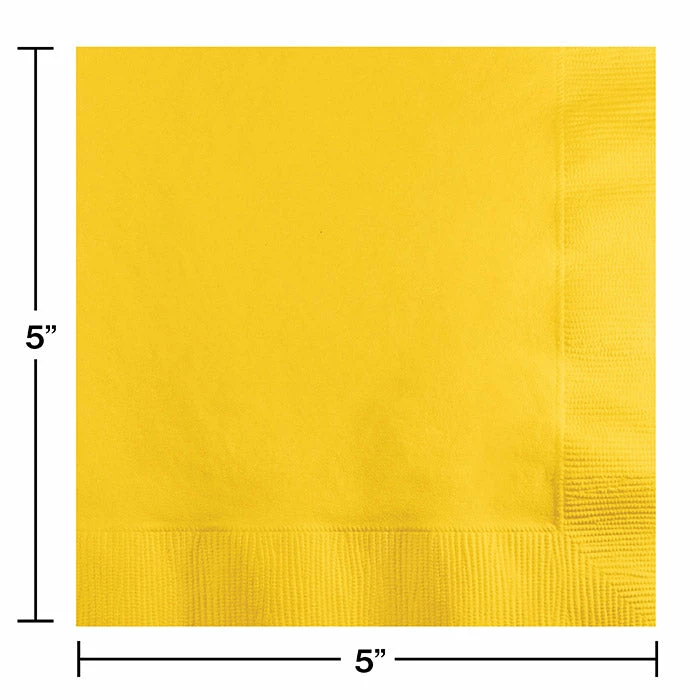 Creative Converting School Bus Yellow Beverage Napkins, 20 Ct
