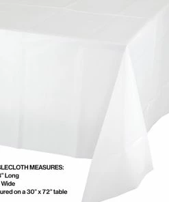 Creative Converting White Tablecover Plastic 54" X 108"