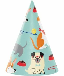 Creative Converting Kids Birthday Party Themes Dog Party Party Hats, 8 Ct