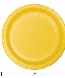 Creative Converting School Bus Yellow Dessert Plates, 8 Ct Solid Color Tableware