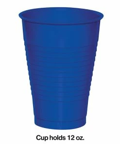 Creative Converting Cobalt Blue 12 Oz Plastic Cups, 20 Ct Solid Color Tableware