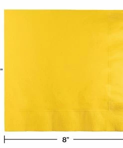 Creative Converting School Bus Yellow Dinner Napkins 3Ply 1/4Fld, 25 Ct Solid Color Tableware