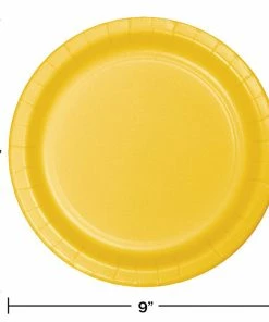 Creative Converting School Bus Yellow Paper Plates, 8 Ct Solid Color Tableware