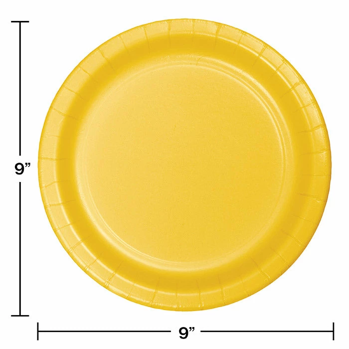 Creative Converting School Bus Yellow Paper Plates, 8 Ct Solid Color Tableware