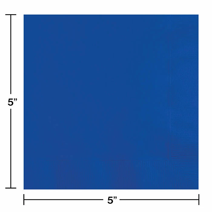 Creative Converting Solid Color Tableware Cobalt Beverage Napkin 2Ply, 50 Ct