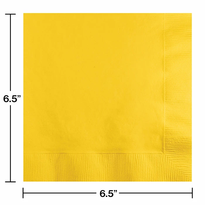 Creative Converting School Bus Yellow Luncheon Napkin 3Ply, 50 Ct Solid Color Tableware