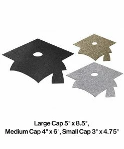 Creative Converting Graduation Party Supplies Glitter Graduation Cutouts, 12 Ct