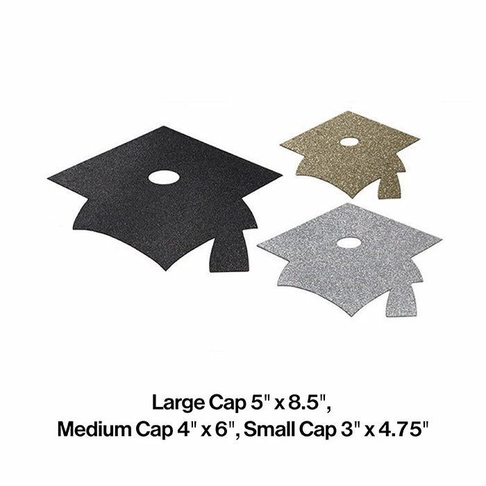 Creative Converting Graduation Party Supplies Glitter Graduation Cutouts, 12 Ct
