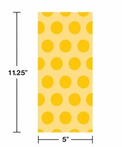 Creative Converting School Bus Yellow Polka Dot Favor Bags, 20 Ct Solid Color Tableware