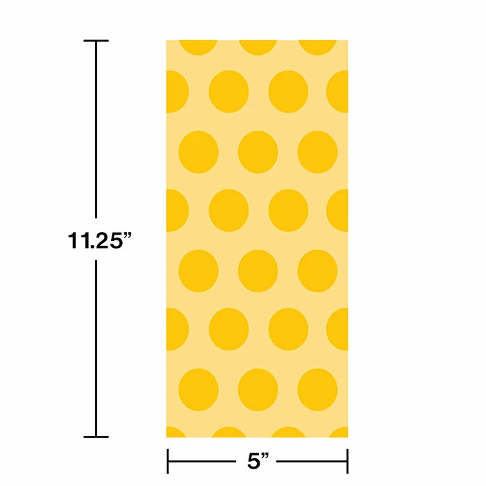 Creative Converting School Bus Yellow Polka Dot Favor Bags, 20 Ct Solid Color Tableware