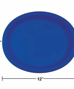 Creative Converting Cobalt Oval Platter 10" X 12", 8 Ct