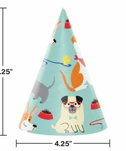 Creative Converting Kids Birthday Party Themes Dog Party Party Hats, 8 Ct