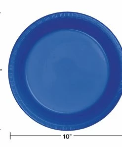 Creative Converting Solid Color Tableware Cobalt Blue Plastic Banquet Plates, 20 Ct