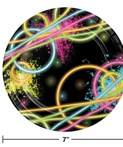 Creative Converting Glow Party Dessert Plates, 8 Ct Kids Birthday Party Themes