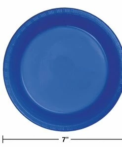 Creative Converting Cobalt Blue Plastic Dessert Plates, 20 Ct Solid Color Tableware