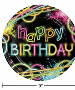 Creative Converting Glow Party Paper Plates, 8 Ct Kids Birthday Party Themes