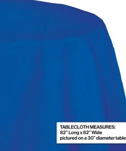 Creative Converting Solid Color Tableware Cobalt Tablecover, Octy Round 82" Polylined Tissue