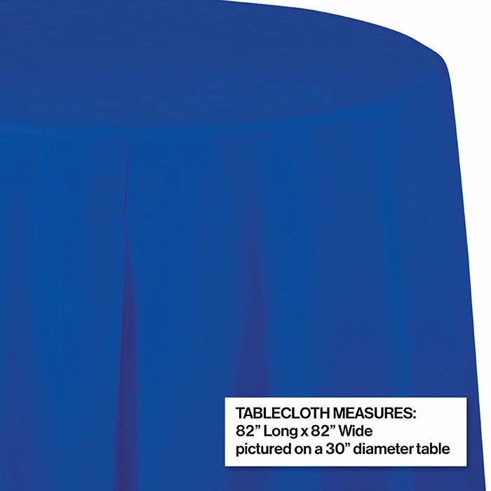 Creative Converting Solid Color Tableware Cobalt Tablecover, Octy Round 82" Plastic