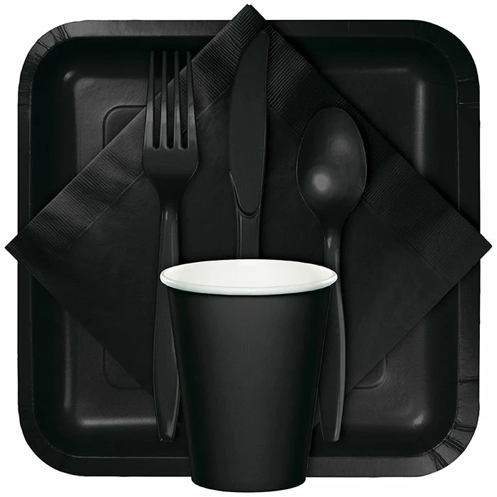 Creative Converting Solid Color Tableware Black Velvet Beverage Napkin 2Ply, 200 Ct