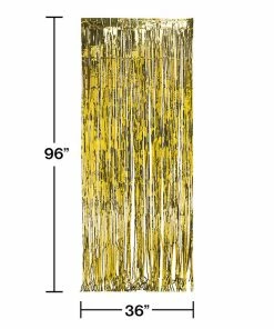 Creative Converting Foil Door Curtain Gold, 8'X3'
