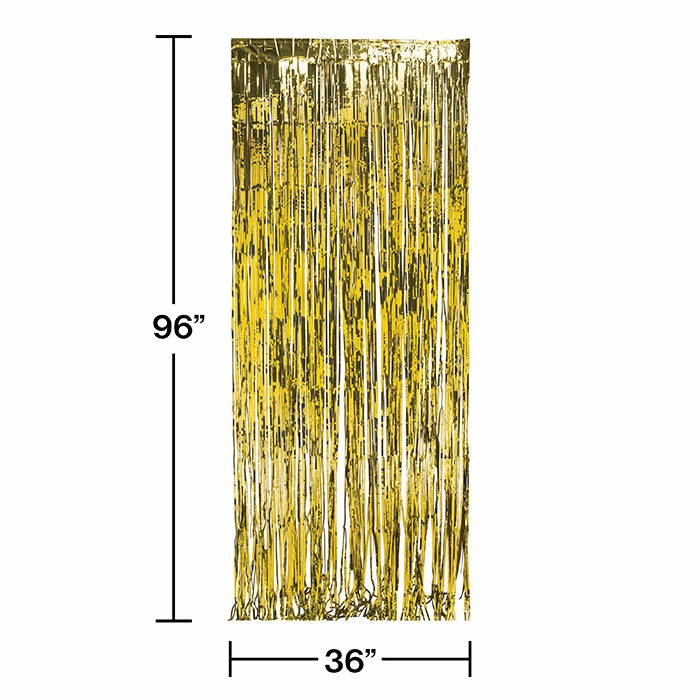 Creative Converting Foil Door Curtain Gold, 8'X3'
