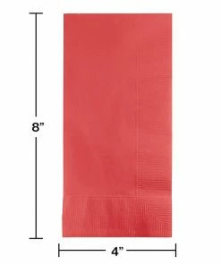 Creative Converting Coral Dinner Napkins 2Ply 1/8Fld, 50 Ct
