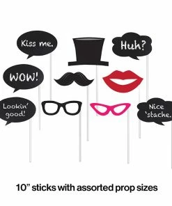 Creative Converting Chalkboard Photo Booth Props, 10 Ct Adult Birthday Party Themes
