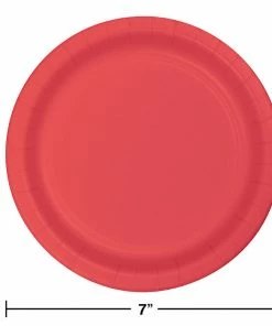 Creative Converting Solid Color Tableware Coral Dessert Plates, 24 Ct
