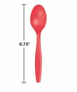 Creative Converting Coral Plastic Spoons, 24 Ct