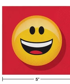 Creative Converting Kids Birthday Party Themes Show Your Emojions Beverage Napkins, 16 Ct