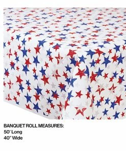 Creative Converting Patriotic Banquet Roll, Rwb Stars 40
