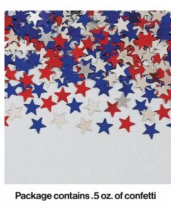 Creative Converting Patriotic Stars Confetti, 0.5 Oz Patriotic And 4th Of July Party Decorations