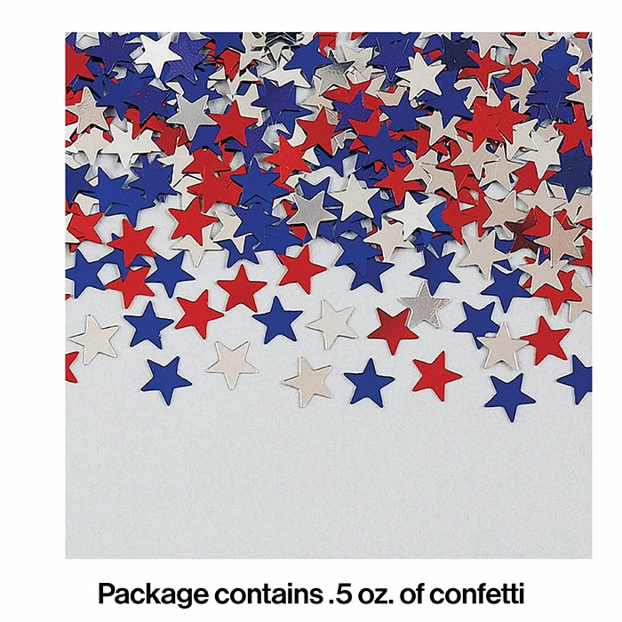 Creative Converting Patriotic Stars Confetti, 0.5 Oz Patriotic And 4th Of July Party Decorations
