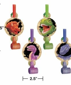 Creative Converting Dino Blast Blowouts W/Med, 8 Ct Kids Birthday Party Themes