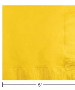 Creative Converting School Bus Yellow Beverage Napkin, 3 Ply, 50 Ct Solid Color Tableware