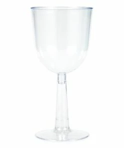 Creative Converting Clear Plastic Wine Glasses 12 Oz, 4 Ct Solid Color Tableware