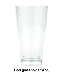 Creative Converting Clear Pilsner Beer Glasss, 14 Oz, 4 Ct Solid Color Tableware