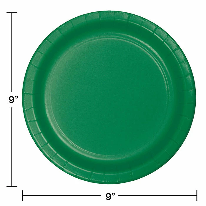 Creative Converting Solid Color Tableware Emerald Green Paper Plates, 24 Ct
