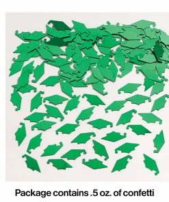 Creative Converting Graduation Party Supplies Emerald Green Mortarboard Graduation Confetti, 0.5 Oz