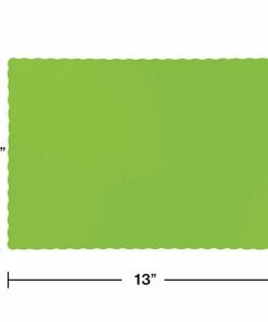 Creative Converting Fresh Lime Green Placemats, 50 Ct Solid Color Tableware