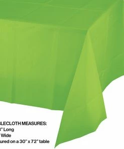 Creative Converting Solid Color Tableware Fresh Lime Tablecover Plastic 54" X 108"