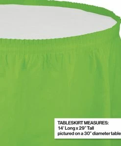 Creative Converting Fresh Lime Plastic Tableskirt, 14' X 29"